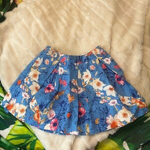 Forever 21 Girls 5 Blue Floral Spring Summer Girlie Pretty Dressy Full Skirt